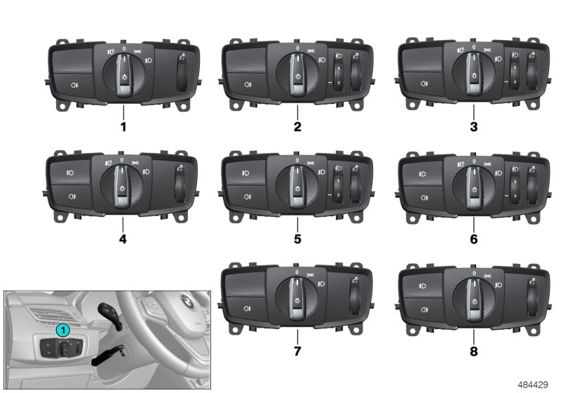 Switch, operating facility, light