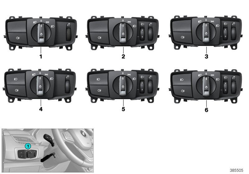 Switch, operating facility, light