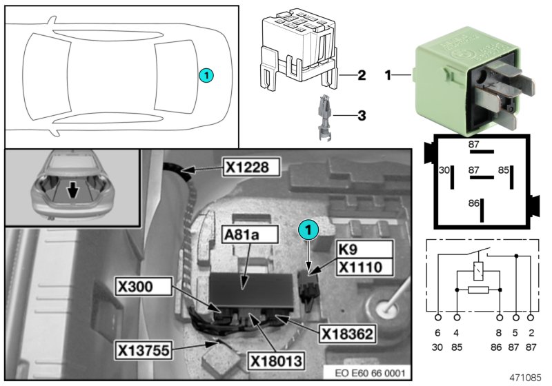 Relay, load-shedding terminal 15 K9
