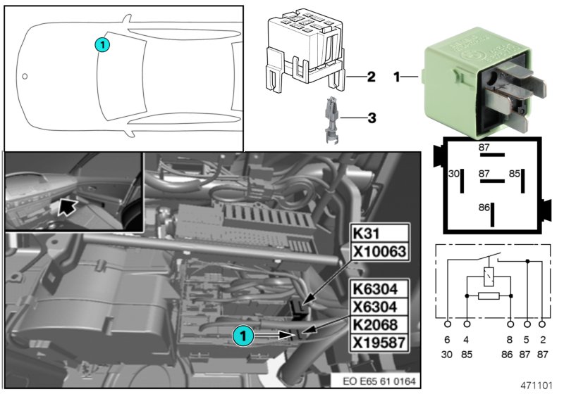 Relay, fuel heating unit K2068