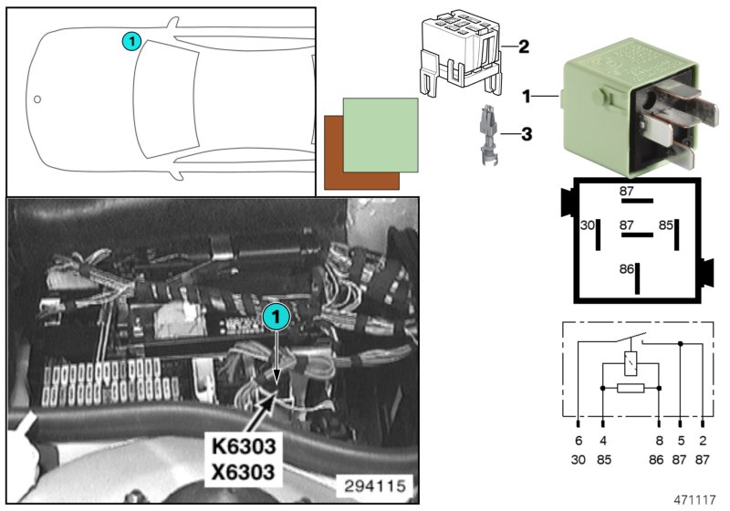 Relay, oxygen sensor K6303