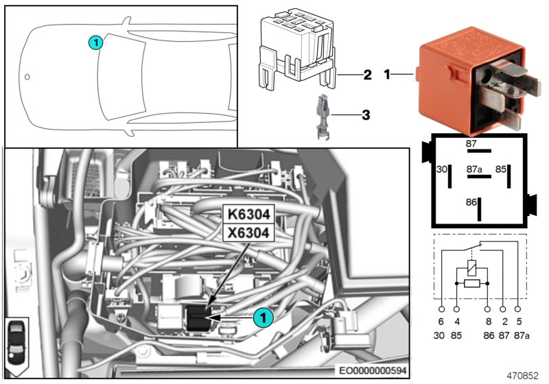 Relay, secondary air pump K6304