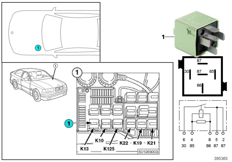 Relay, heated rear window K13