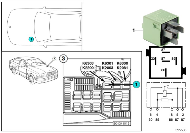 Relay, oxygen sensor K6303