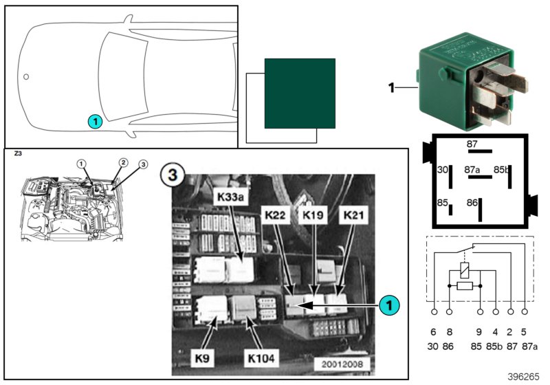 Relay, auxiliary fan stage 2 K22