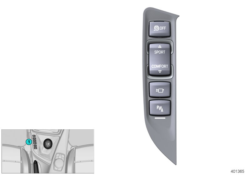 Operating unit, centre console