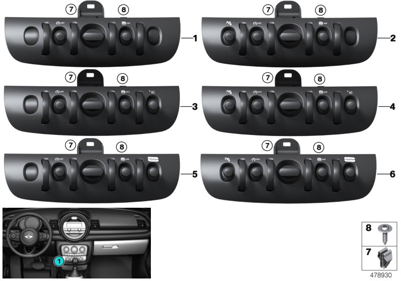 Switch unit, centre console