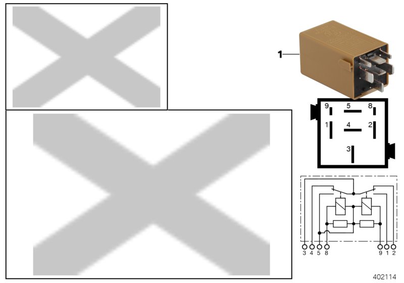 Relay, double relay green-brown