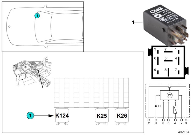 Relay, chngeover module gas/petrol K124