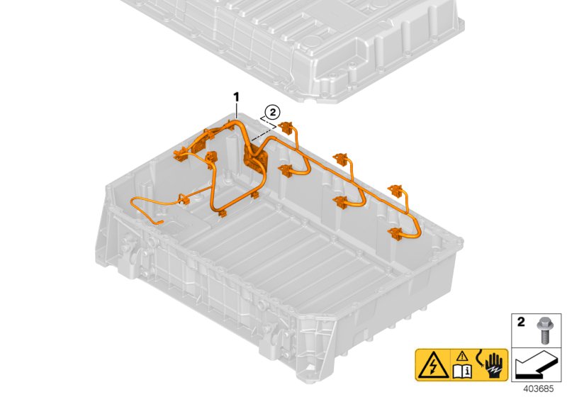 High-voltage accumulator, wiring harness