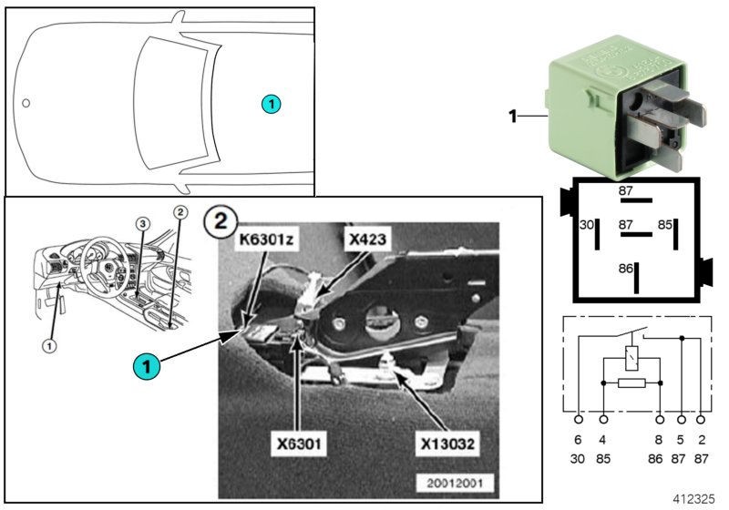 Relay, fuel pump K6301z