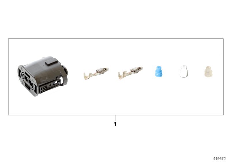 Repair kit, socket housing, 2-pin