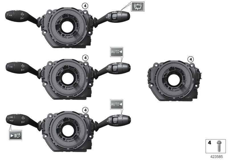 Switch cluster steering column