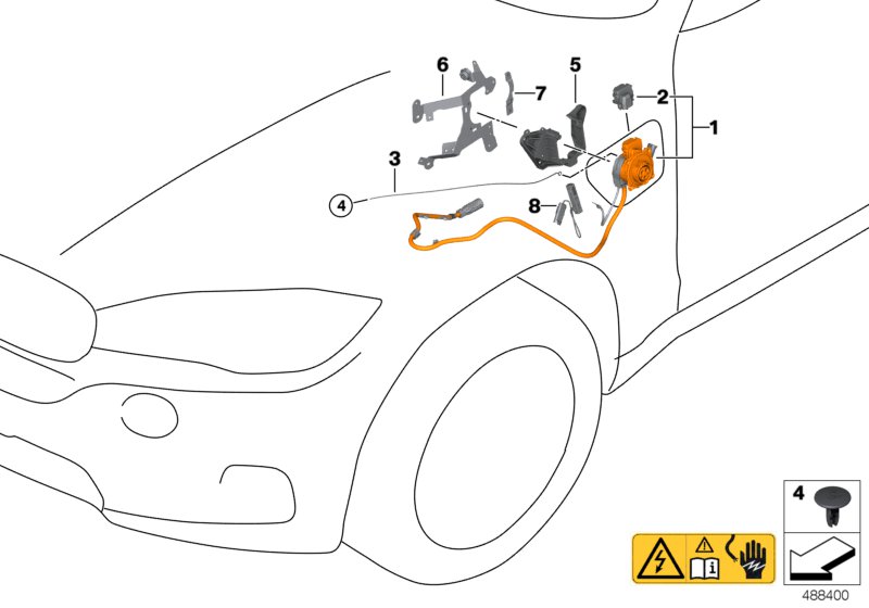 Charging socket with charging cable