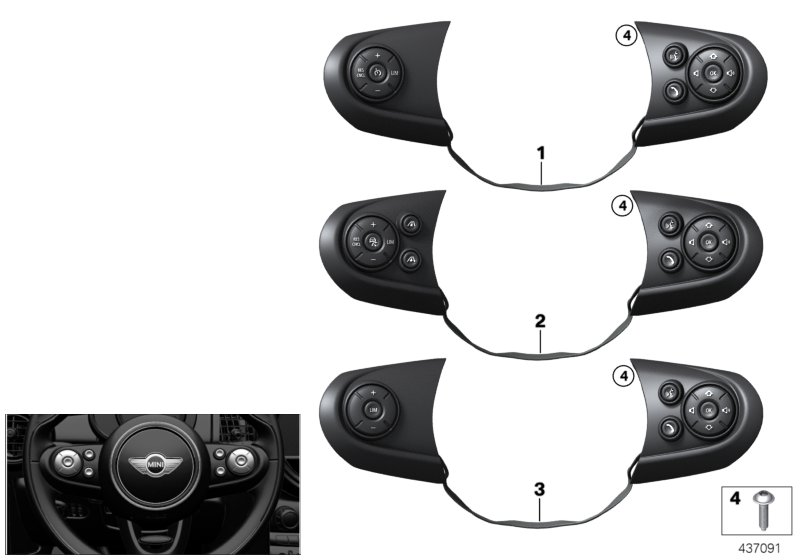 Switch, multifunct.steering wheel, sport