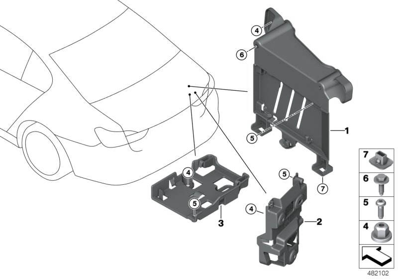 Holder, battery charging module, BCU