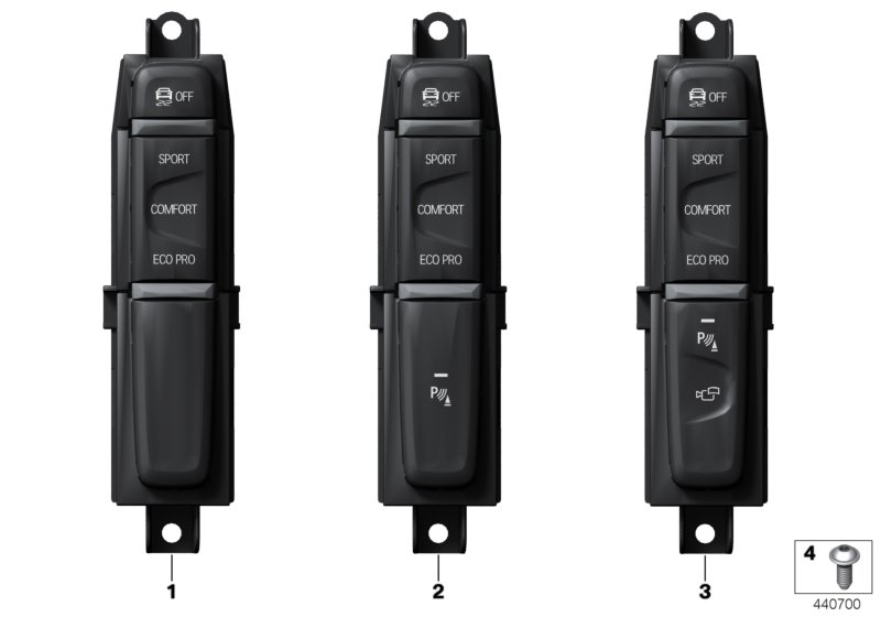 Operating unit, centre console