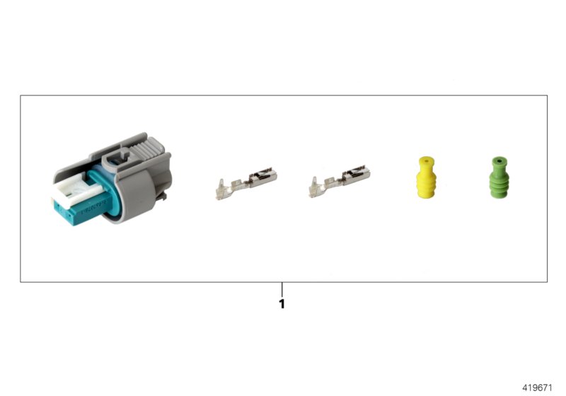 Repair kit, socket housing, 2-pin