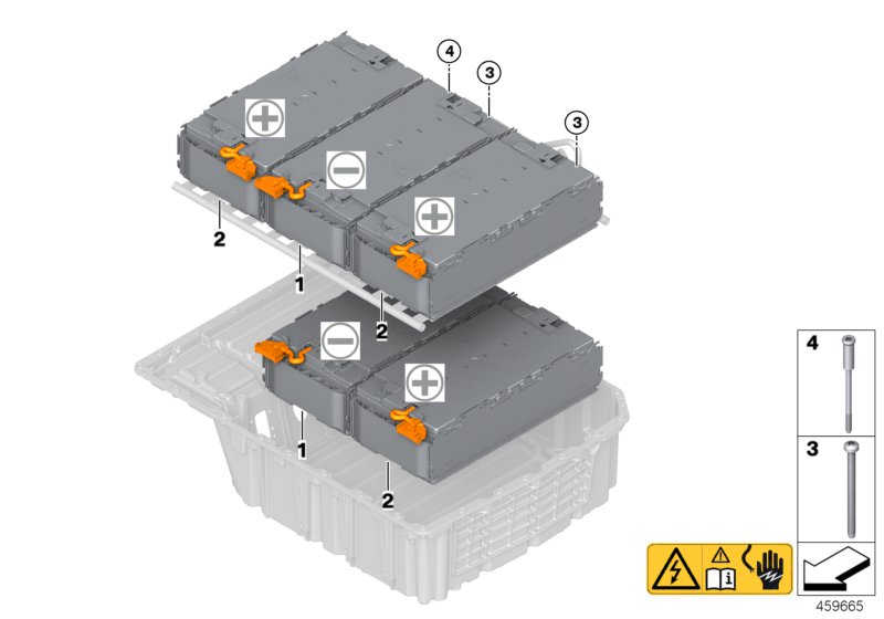 High-voltage accumulator, module
