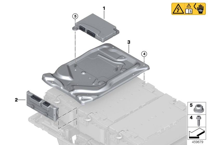 High-voltage accumulator, control units
