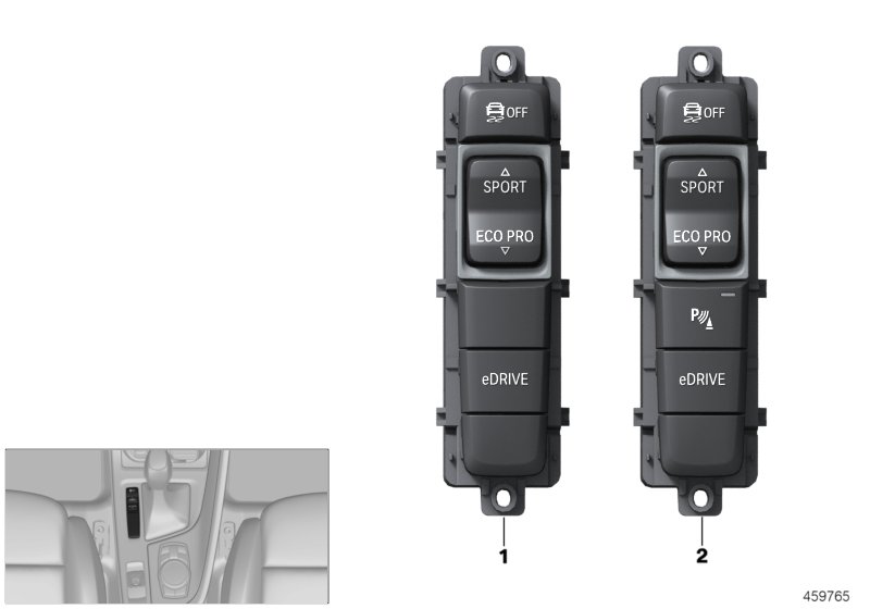 Operating facility centre console eDrive