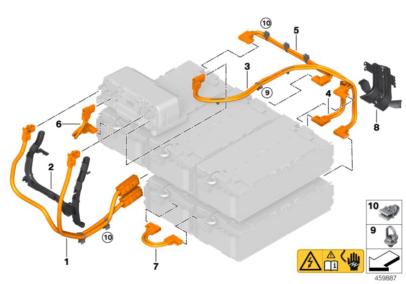 High-voltage accumulator, HV conn. cable