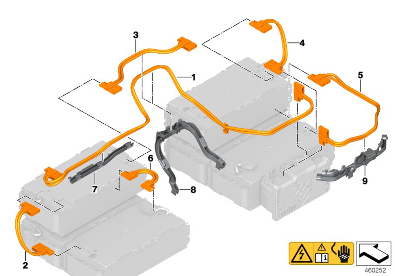 High-voltage accumulator, HV conn. cable