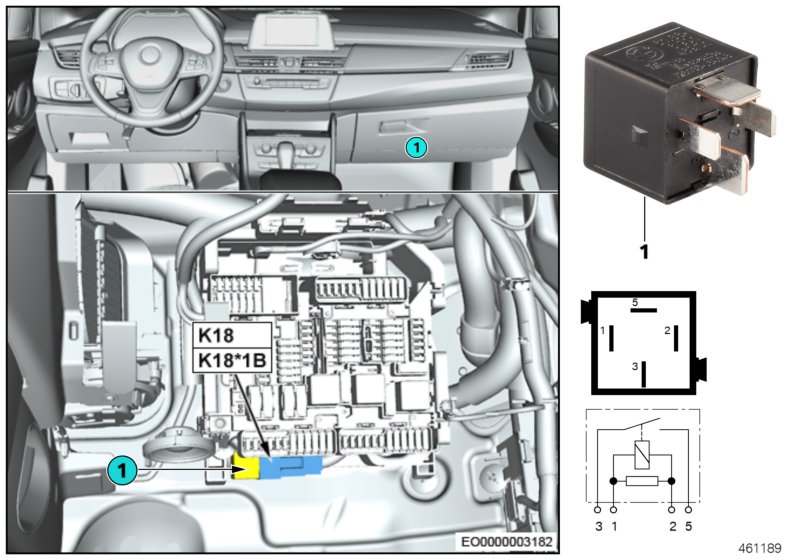 Relay, heated windscreen K18