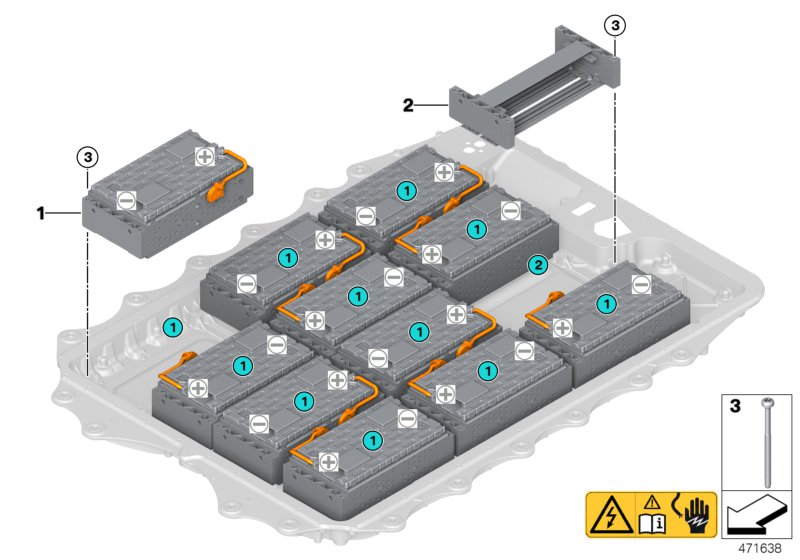High-voltage accumulator, module