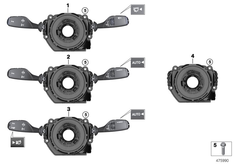 Switch cluster steering column