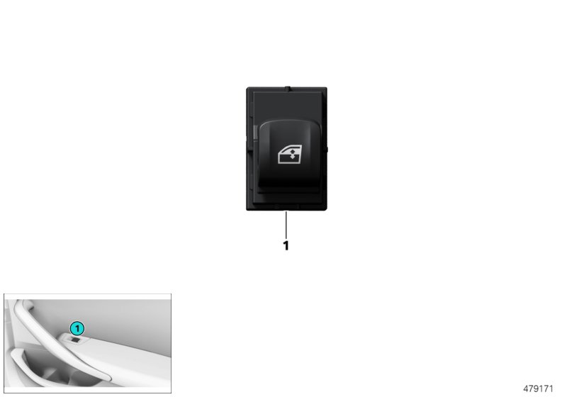 Switch,power window,fr.pass./rear comp.