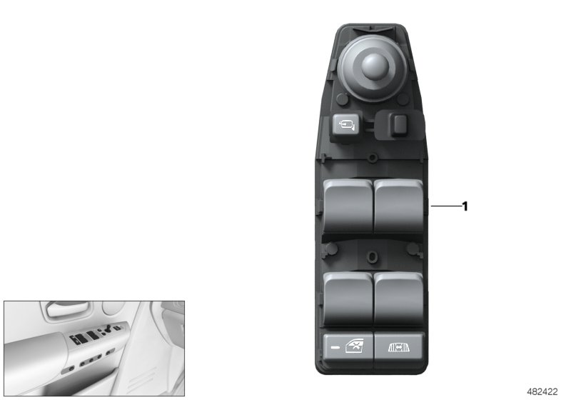 Oper. unit, switch cluster, door, front