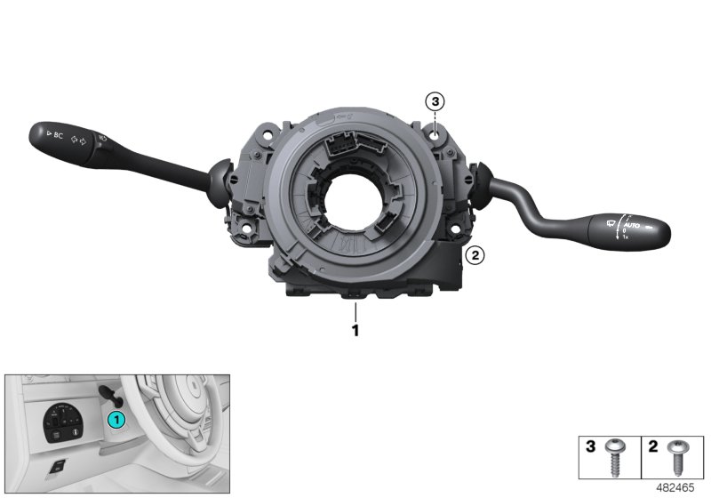 Switch cluster steering column