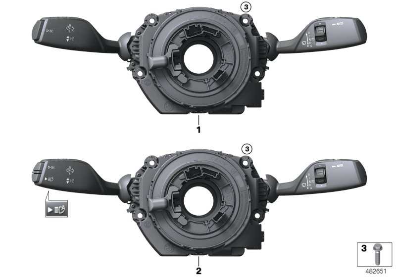 Switch cluster steering column