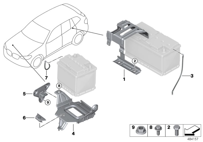 Battery mounting parts