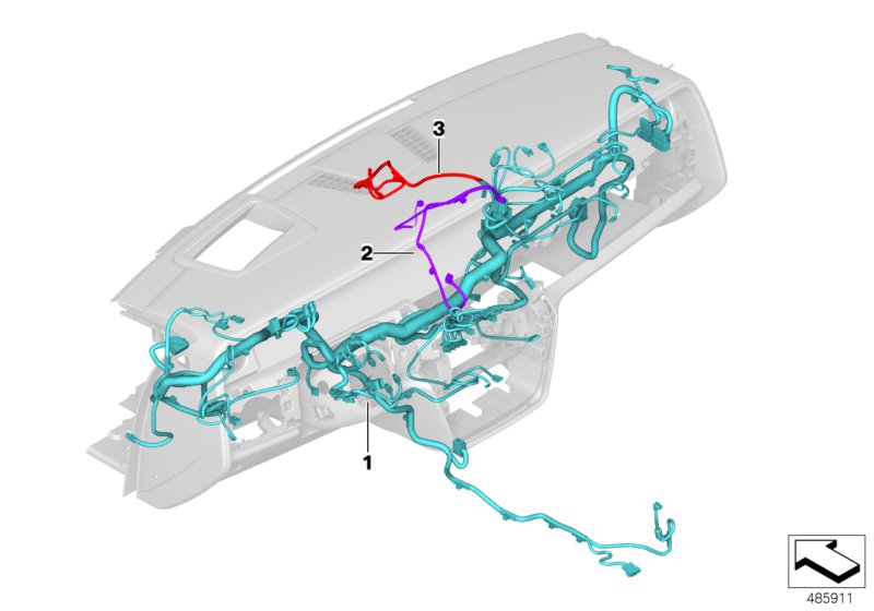Wiring harness, instrument panel