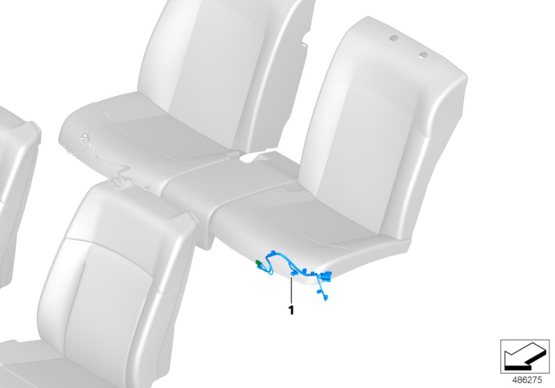 Rear seat wiring set