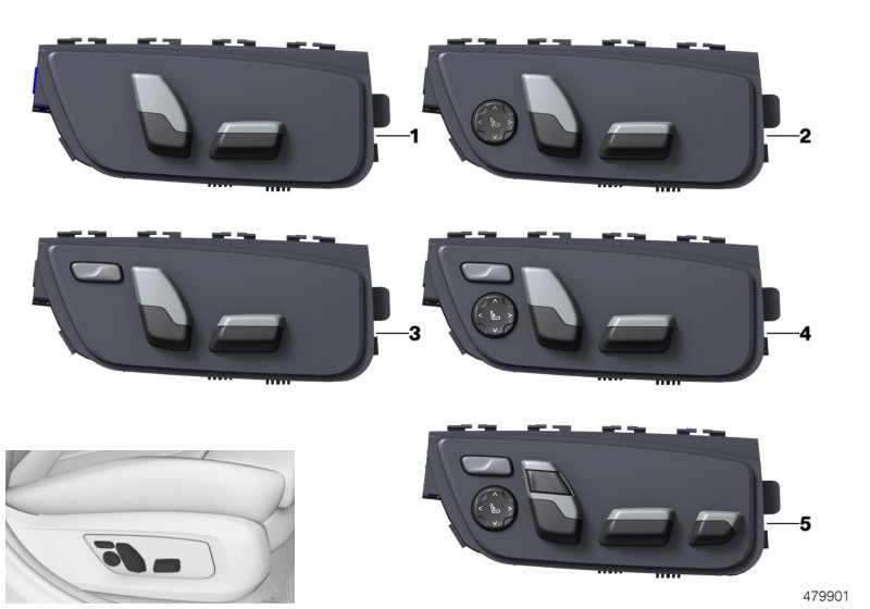 Seat adjustment switch, front passenger