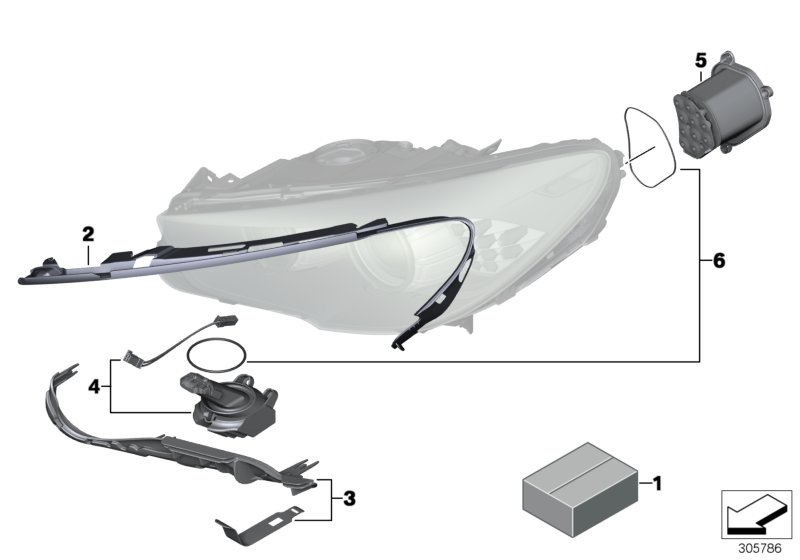 Single components for headlight