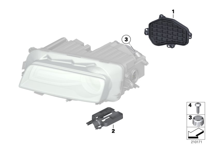 Single components for headlight