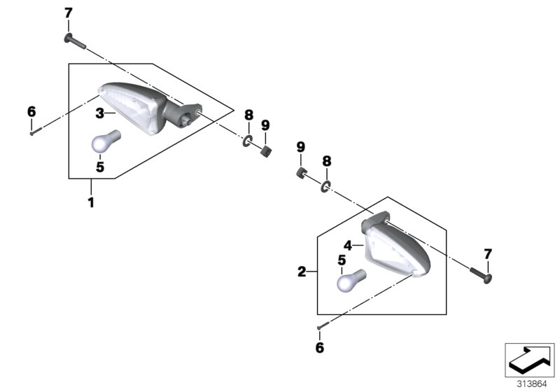 Turn indicators, rear