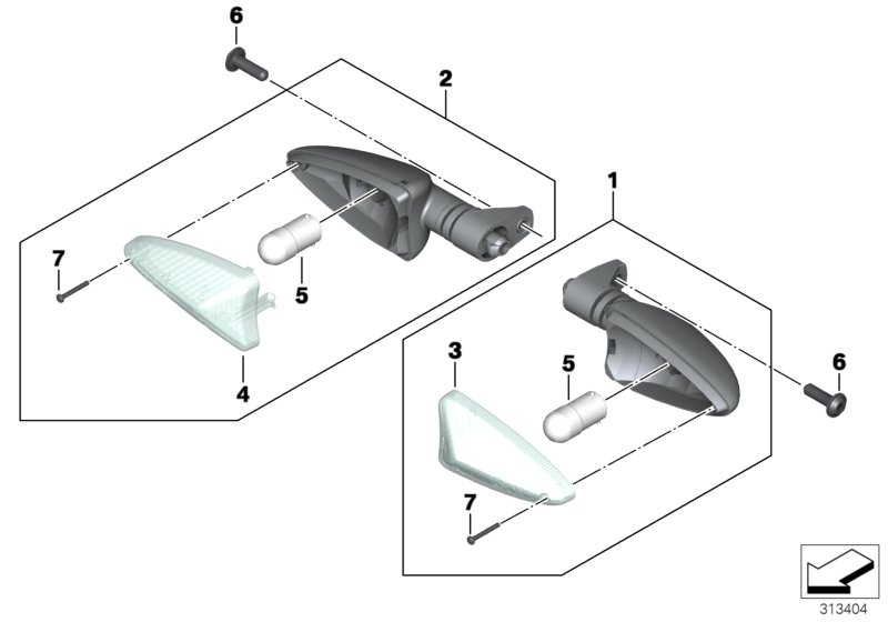 Turn indicators, front
