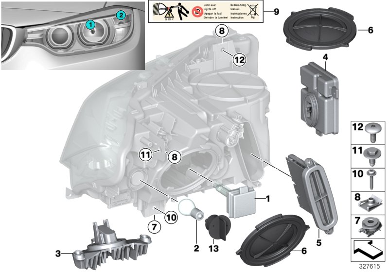 Single parts, xenon headlight