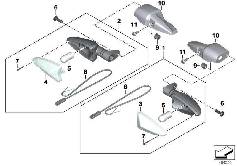 Turn indicators, front