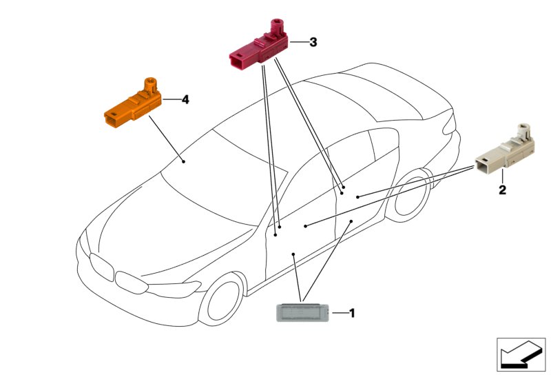 Interior lights for door