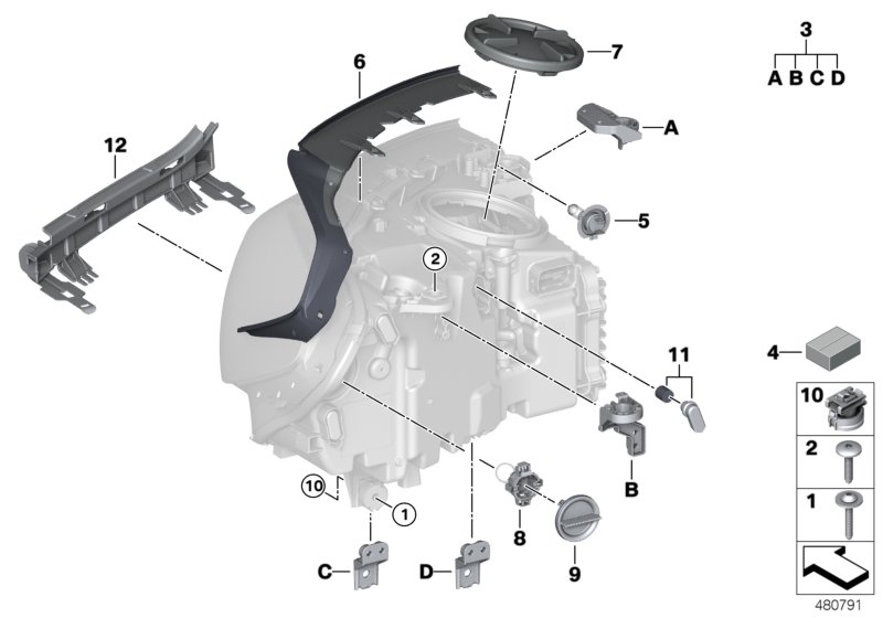 Single components for headlight