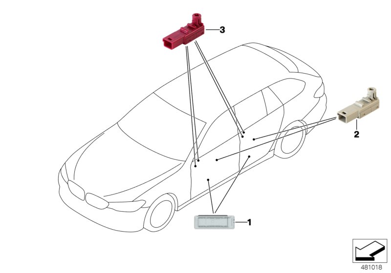Interior lights for door