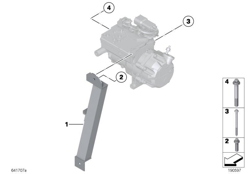 Mounting parts f air cond. compressor