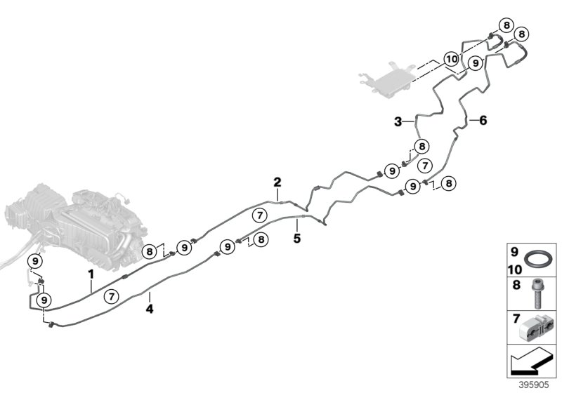 Refrigerant lines, rear