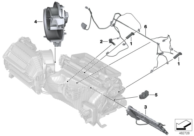 Electrical parts, heating & A/C unit
